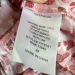 Floral embroidery flirty baby doll top Red Size 2X Photo 5