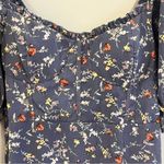 Inspired Hearts Floral Milkmaid Dress Sz XL Puff Sleeves Prairie Cottage Peasant Blue Photo 3