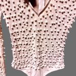 GORGEOUS NWT Shop Kultivate Nude Bodysuit W/ Pearl Embellishments Sz XS White Photo 2
