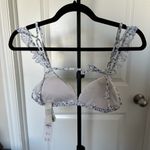 Hollister Floral White and Blue Ruffle Bikini Top Photo 3