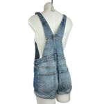 Old Navy Blue Medium Wash Cuffed Stretch Denim Bib Romper Shorts Overalls Size S Photo 1