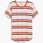 Madewell Whisper Cotton Tee Shirt Small Striped T-Shirt short sleeve Womens Photo 0