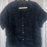 Quince 100% European Linen Short Sleeve Shirt Black XL Photo 1