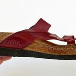 NAOT Dark Red Leather Floral Motif Cork Sandals Women’s Size 12 Summer Slides Photo 1