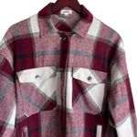 GeeGee  Women Shcacket M Maroon Plaid Utility Casual Warm Cozy‎ Western Cowgirl Photo 11