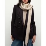 Veronica Beard Dickey tan Brown NWT NASSAU OATMEAL Wool Scarf sweater Vest Photo 1