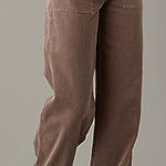 American Eagle Skater Denim Jeans Womens 8L Vintage Brown Wash HighRise Wide Leg Photo 0