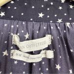 Urban Outfitters Blue Satin Star Print Button Down Shirt Womens M Galaxy Preppy Photo 1