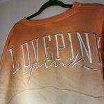 PINK - Victoria's Secret Victorias Secret Pink Varsity Crew Pullover. Ombré Orange/White. Love Pink. LG. Photo 6