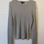Ralph Lauren Lauren Metallic Sliver Cable Knit Sweater Photo 0