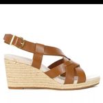 Cole Haan  Crystal Wedge Leather Espadrille Strap Sandal, Brown, Size 9, NWOB‎ Photo 4
