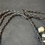 ZARA Statement Adjustable Choker with Pearl Drops & Braided Leather Tie Photo 3