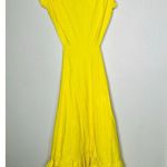 MARISSA WEBB Yellow Poplin Hourglass Side Cutouts Tie Back Midi Dress Size 2 Photo 2