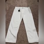 Massimo Dutti  Women’s Mid Rise Slim Straight Jeans – White Denim Size 42 Photo 6