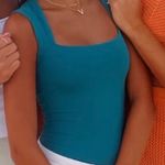 Babaton Blue Bodysuit Aritzia Square Neck Tank  Sleeveless Photo 0