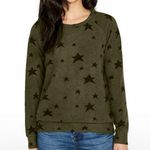 Buffalo David Bitton ⭐️ Buffalo Khaki Green Black Star Printed Novelty Print Crewneck Cozy Top NWT Photo 1