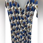 Boden Ruth Faux Wrap Dress Blue Botanical Sz 10 Long workwear business casual Photo 5