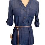 Iz Byer Henley 3/4 Sleeve Tunic Top with Belt Size XS Photo 0
