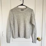 Quince  Baby Alpaca Wool Diamond Stitch Crew in Light Grey Photo 3