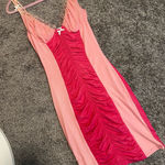 Cherry Mellow Chic Pink Mini Dress with Lace Accents Photo 0