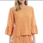 Bryn Walker  Small‎ Burnt Orange Linen Bell Sleeves Blouse Made In USA Lag… Photo 0