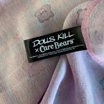 Dolls Kill  Care Bears Dress Small Pink Plaid Skater Puff Sleeve Y2K‎ Photo 7