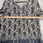 Rose Olive Womens Tunic Top Size 1X Paisley Bohemian Peasant Hipster Relaxed Gray Photo 12