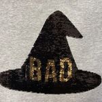 Zoe & Liv Womens Black & Grey Good Bad Flip Sequin Halloween Sweatshirt Size XXL Photo 5