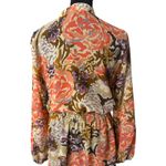 Ralph Lauren  Sheer Smocked Waist Dress Womens Size 4 Floral Tie Neck See Through Photo 6