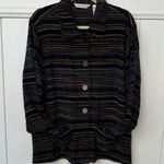 draper's & damon's DRAPERS and Damon’s Black W/Gold Metallic, Blue, Pink, Purple Stripes Size Large Photo 2