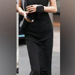 ZARA Draped Ruched Midi Black Dress Front Split Bloggers Size S Photo 2