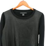 Ralph Lauren Black Label Leather Front Wool Sweater Pullover Sweatshirt M Size M Photo 1