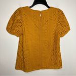 J.Crew eyelet puffed sleeve blouse golden yellow size XS Photo 9