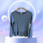 J.Crew  basic long sleeve peplum tee gray Size S big cotton lightweight Photo 1