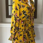 Avec Les Filles Tiered Satin Ruffle Dress, Multi Yellow Gold Size 6 Retail $158 Photo 6