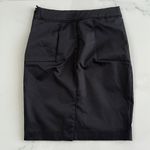 H&M Black Pencil Silky Skirt Back Slit  Sz 6 HIGT WAIST Photo 2