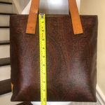 ETRO Milano Red Paisley Vachetta Leather Shoulder Bag Tote Interior Pocket Photo 4