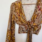 Earthbound Hippie Flared Crop Long Sleeve Shirt Photo 1