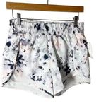 Gaiam Grace Print Woven Mesh-Trim Activewear Shorts Size XS Bright White Photo 0