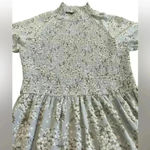 Storia  Blue Floral Print‎ Smocked Mini Elastic Dress Size Small Photo 8