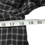 Madewell  Black Off The Shoulder Square Peasant Plaid Top Wrist Ties Size XXS Photo 4