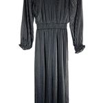 Halogen Metallic Smocked Waist Long Sleeve Jumpsuit Size Small Photo 1