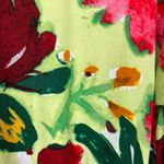 Jams World  Top Women Large Green Flower Joy Floral Crinkle Bold 3/4 Flare Sleeve Photo 5