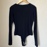 AGOLDE  Leila black micro ribbed long sleeve bodysuit Photo 8