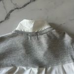 Monrow Poplin Mix polo Sweatshirt tennis academia white heather gray Sz Small Photo 9