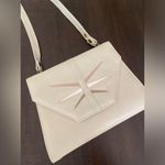 VTG 90s 80s Patent Leather Retro White Geometric Design Shoulder Purse Photo 1