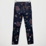 7 For All Mankind Black Floral Print High Rise Jeans Photo 3