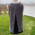 INC Crochet Sequin Split Back Top Black & White Size M Photo 6