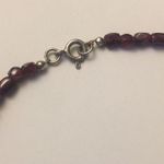 Native American Garnet Freshwater Pearl Sterling Cross Necklace Marked 15" Silver Photo 2