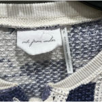 Out From Under  Dustin Lace- Up Henley Top Blue and White Size M‎ Photo 5